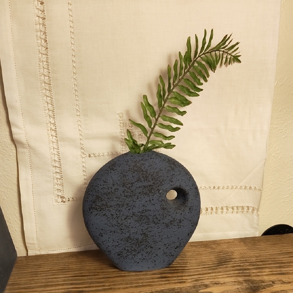 Blue Speckled Ceramic Vase